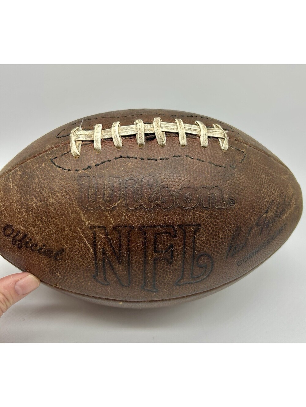 VTG Official Wilson NFL Paul Tagliabue On Field Football Game Ball Holds Air